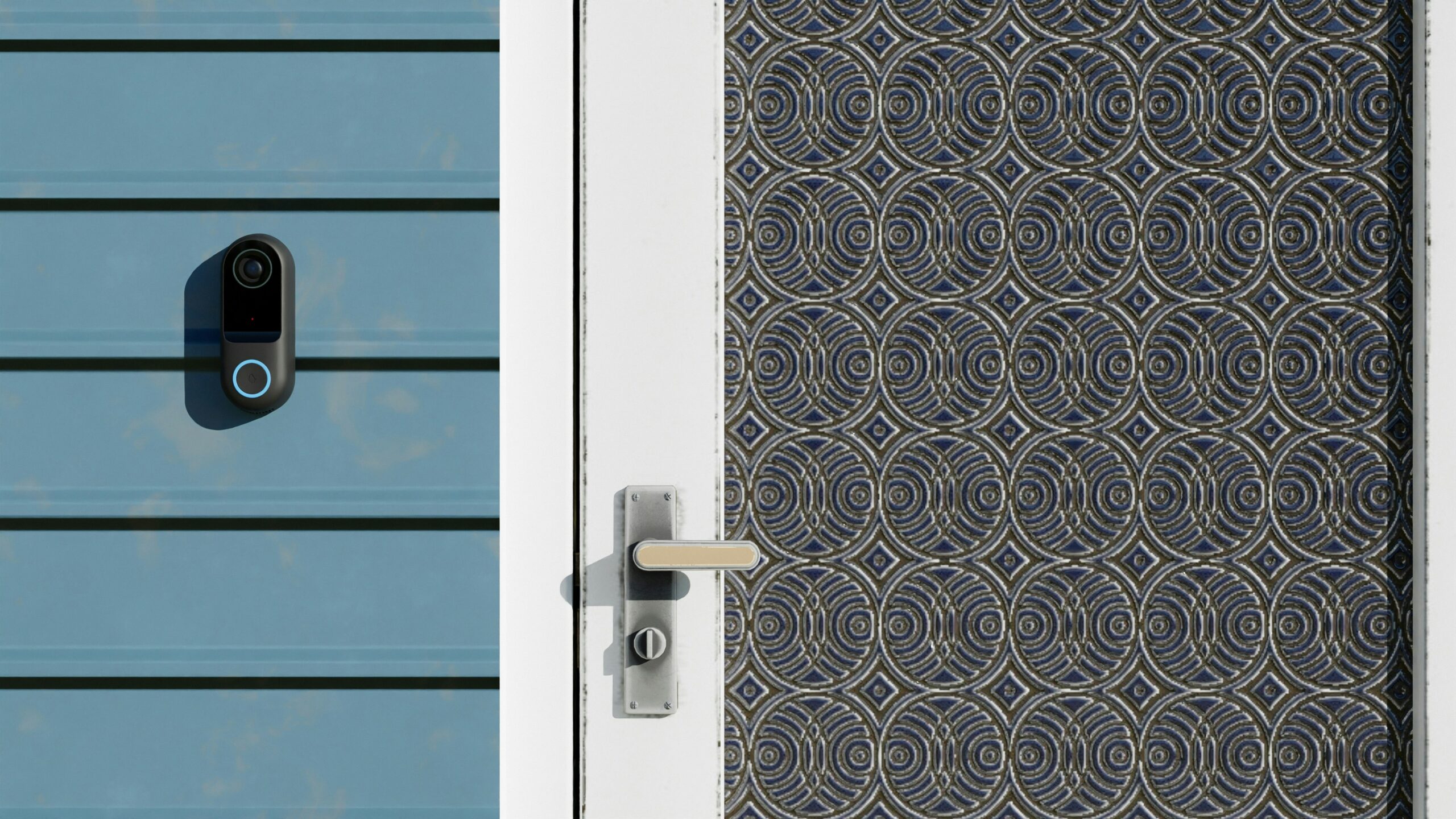 Smart doorbell installed on Florida home exterior